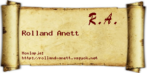 Rolland Anett névjegykártya